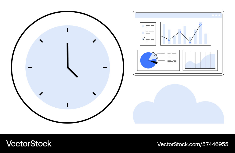 Time management and data analytics with cloud Time management and data analytics with cloud vector image