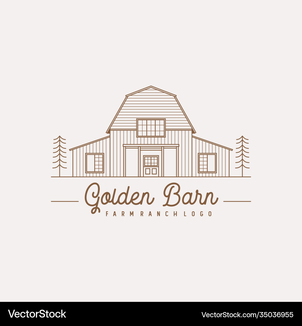 Vintage Retro goldene Holz barn Bauernhof minimalistisch Vintage Retro goldene Holz barn Bauernhof minimalistisch vektorbild