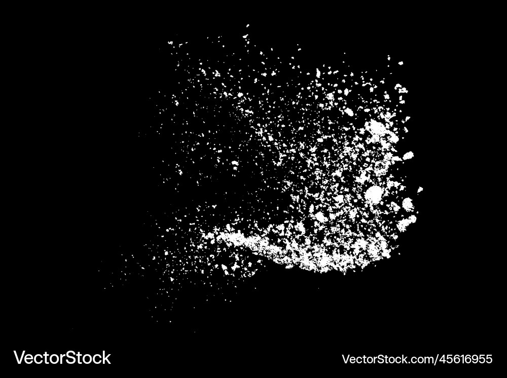White splashes isolated on black background White splashes isolated on black background vector image