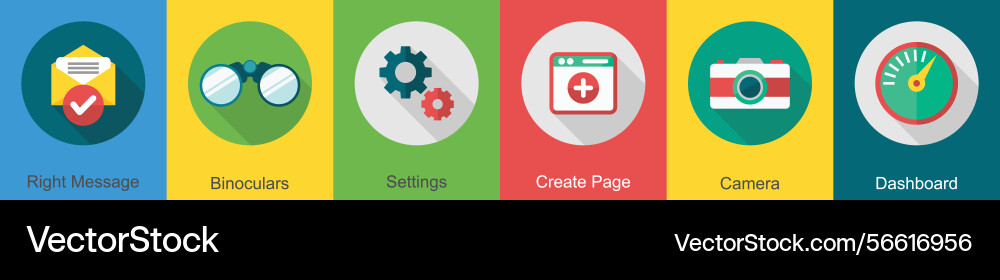 A set of 6 user interface icons as right message vector image