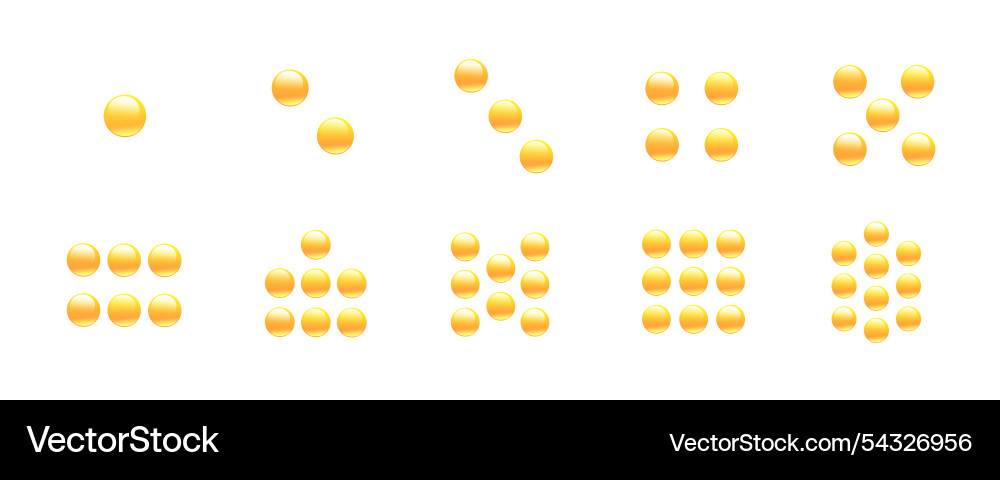 A set of images numbers in the form groups A set of images numbers in the form groups vector image