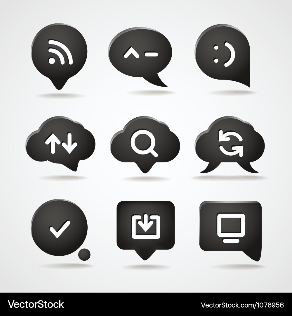 Abstract speech clouds with web icons collection vector image