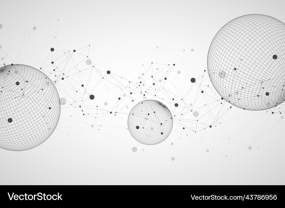 Abstract sphere background with plexus effect 3d Abstract sphere background with plexus effect 3d vector image