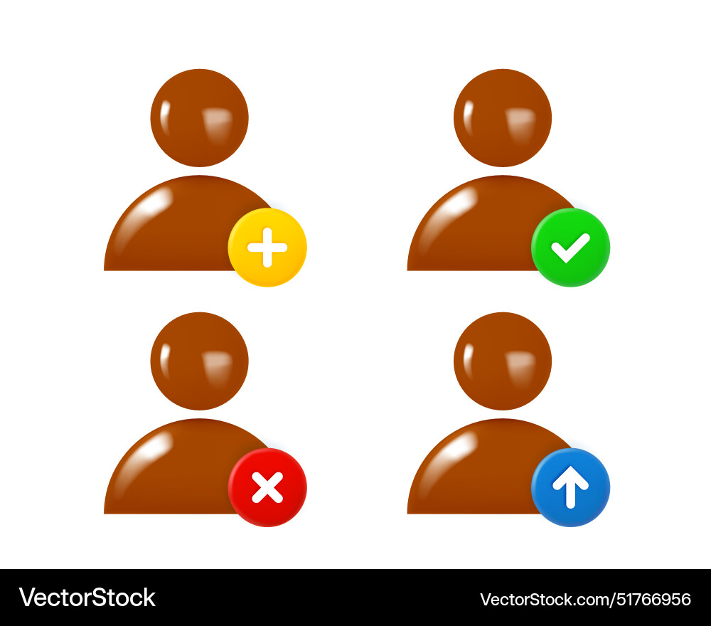 African race human icon set with different Vector Image