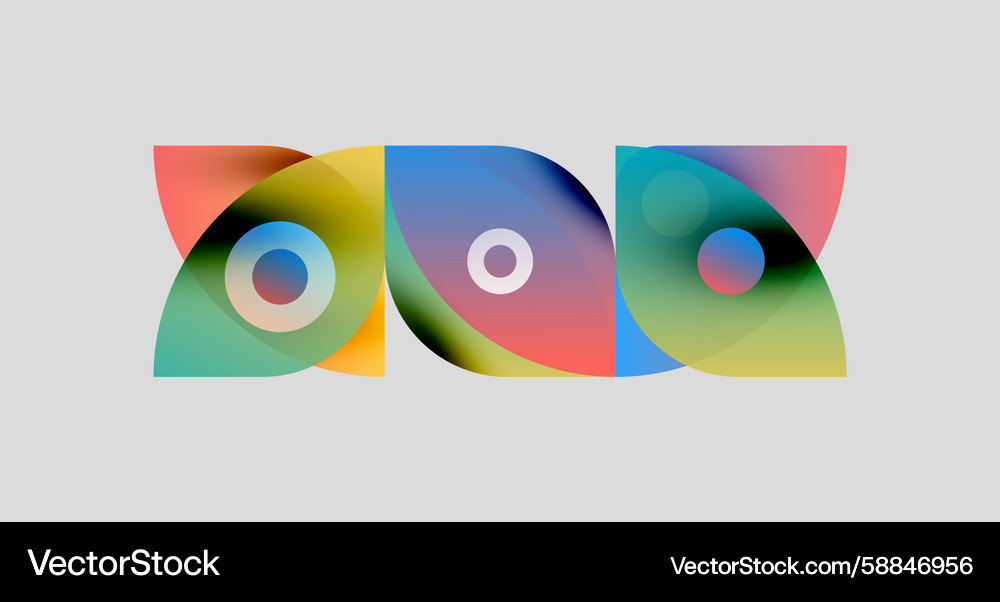 Dynamic Overlapping Shapes Vector Image
