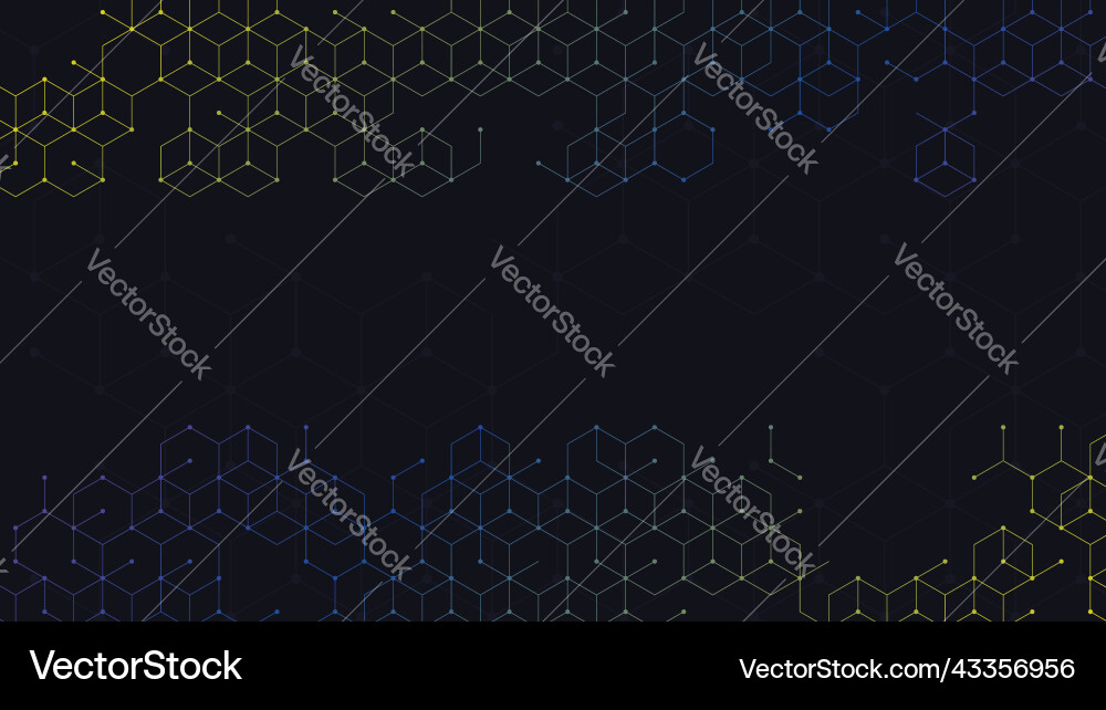 Geometric Cube & Hexagon Pattern vector image