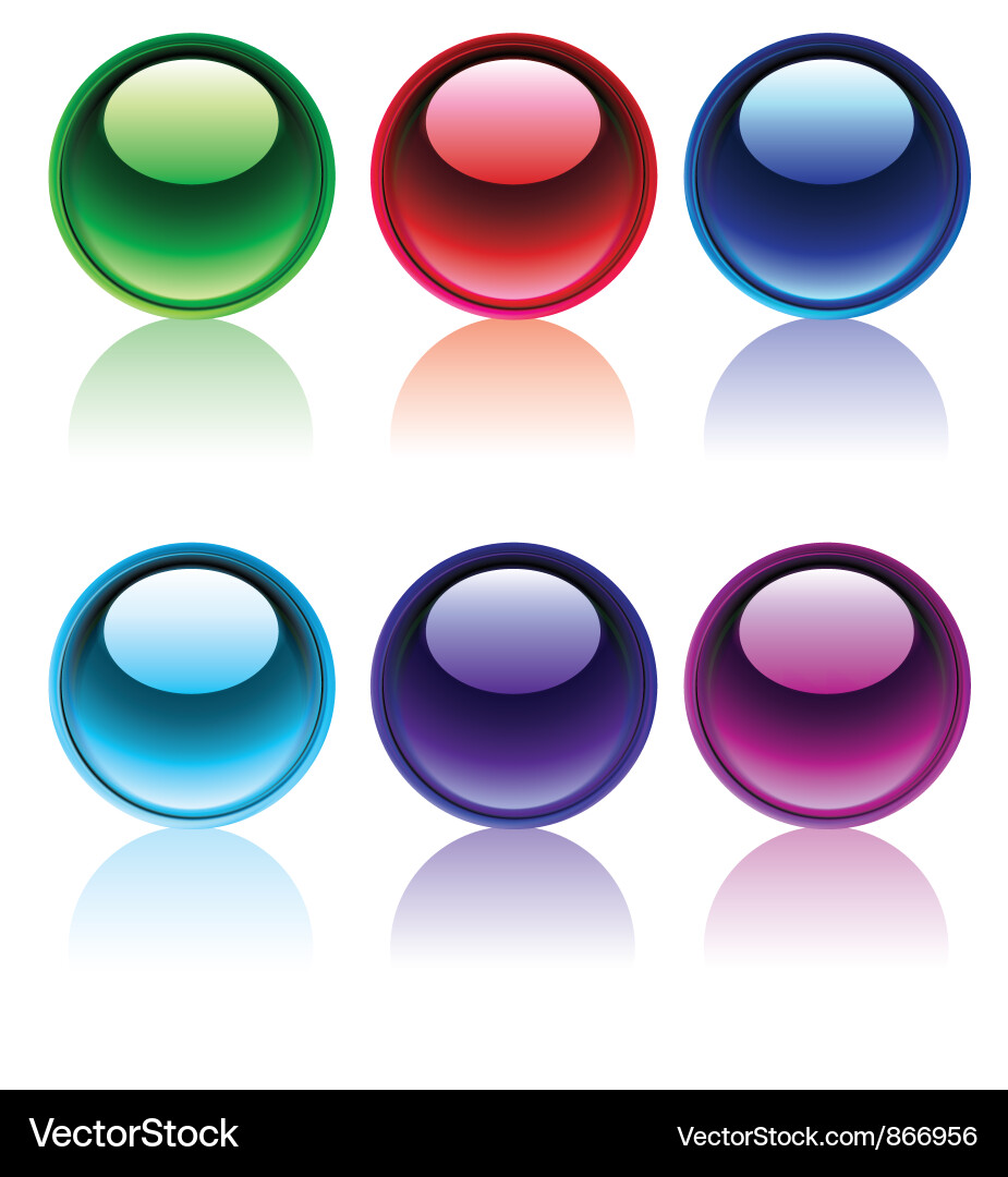 Glossy buttons set Vector Image