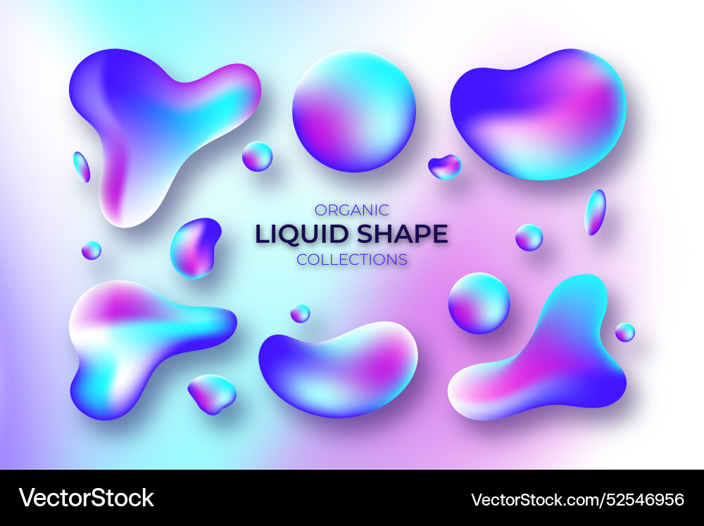 Liquid blobs organic shape collections Vector Image