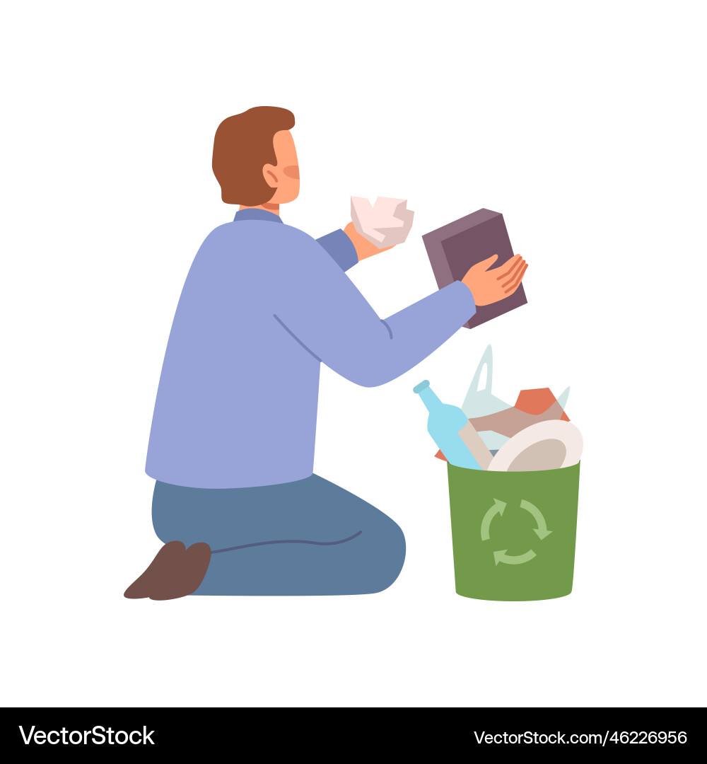Sorting garbage caring for ecology Vector Image