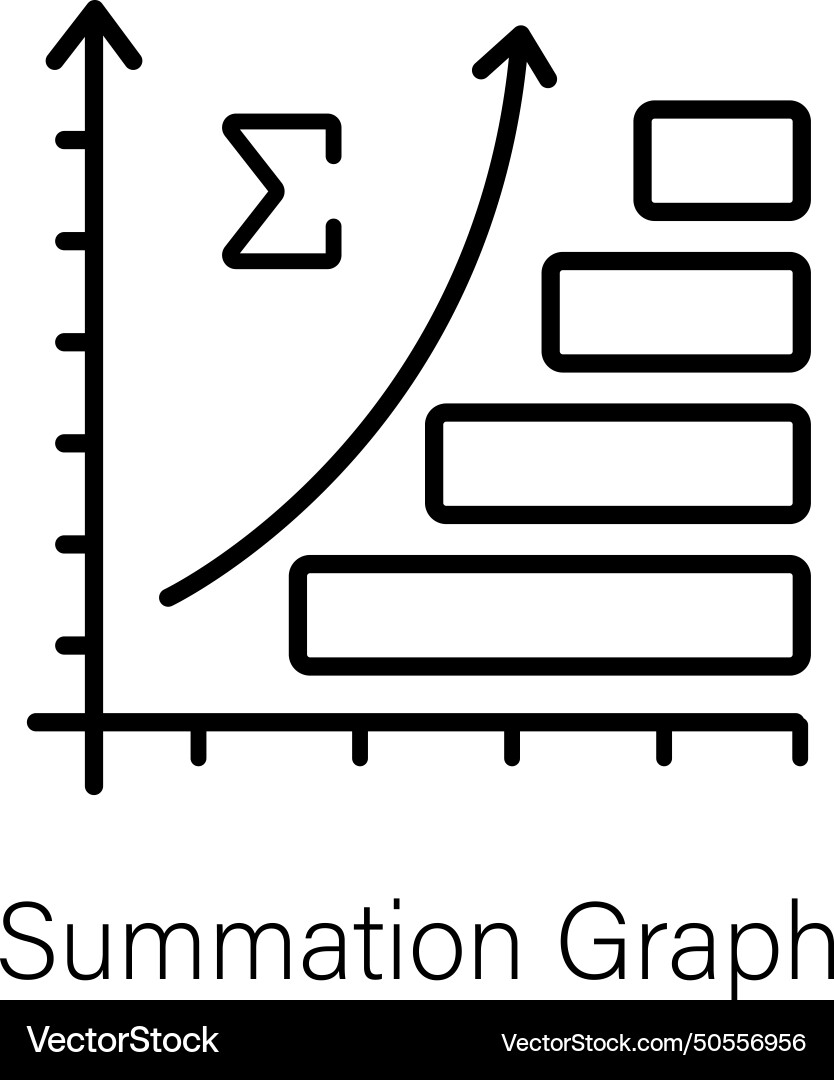 Summation graph vector image