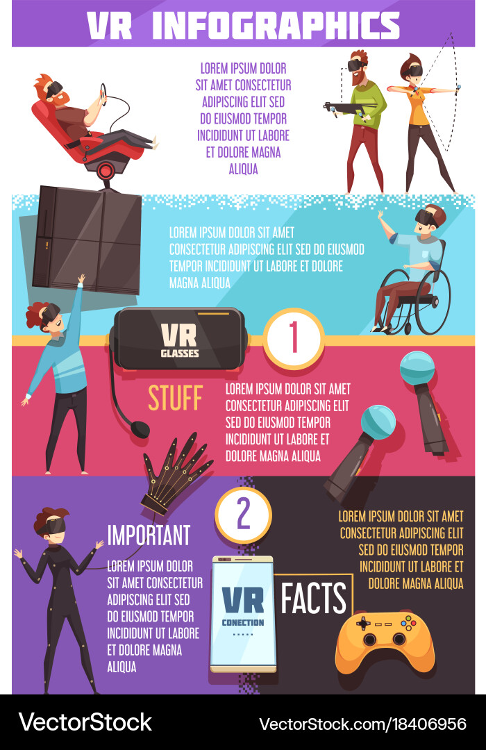Virtual reality vr infographic poster Vector Image