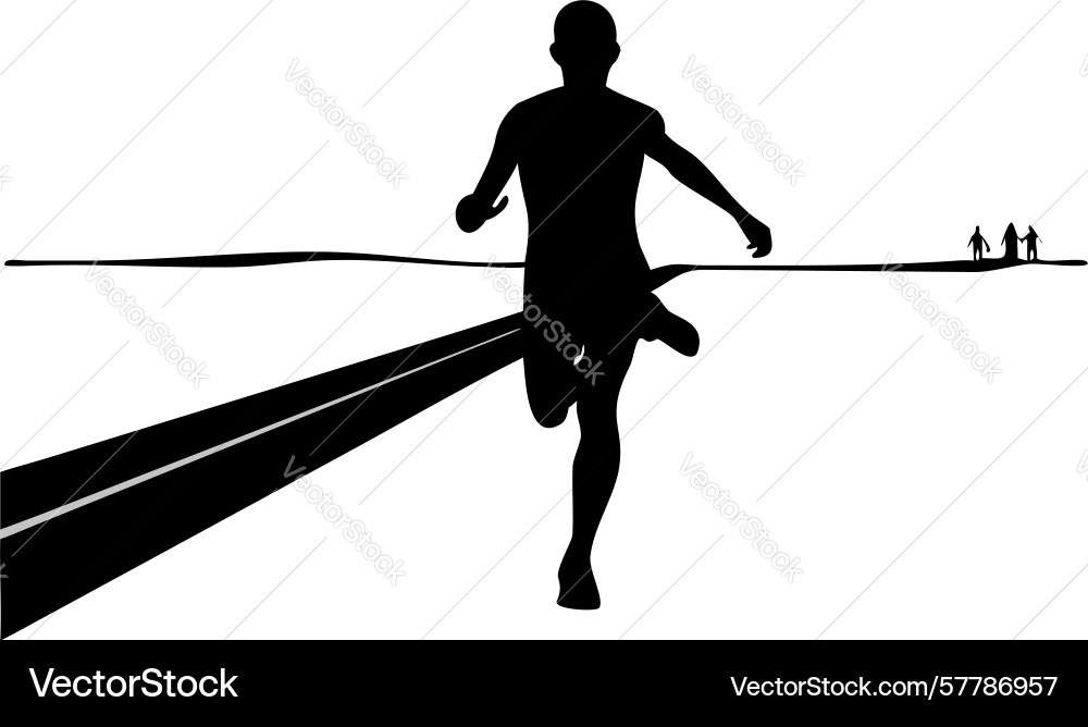Abstract runner on path with velocity lines vector image