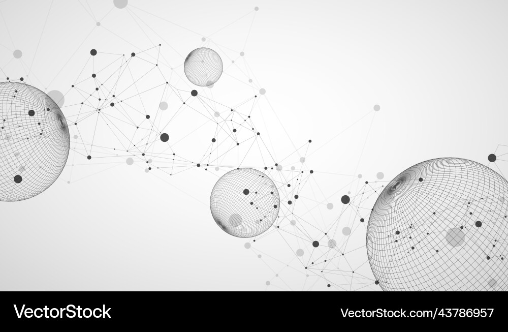 Abstract sphere background with plexus effect 3d Abstract sphere background with plexus effect 3d vector image