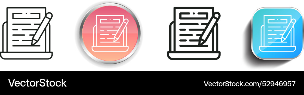 Content icon thin linear regular and button style Content icon thin linear regular and button style vector image