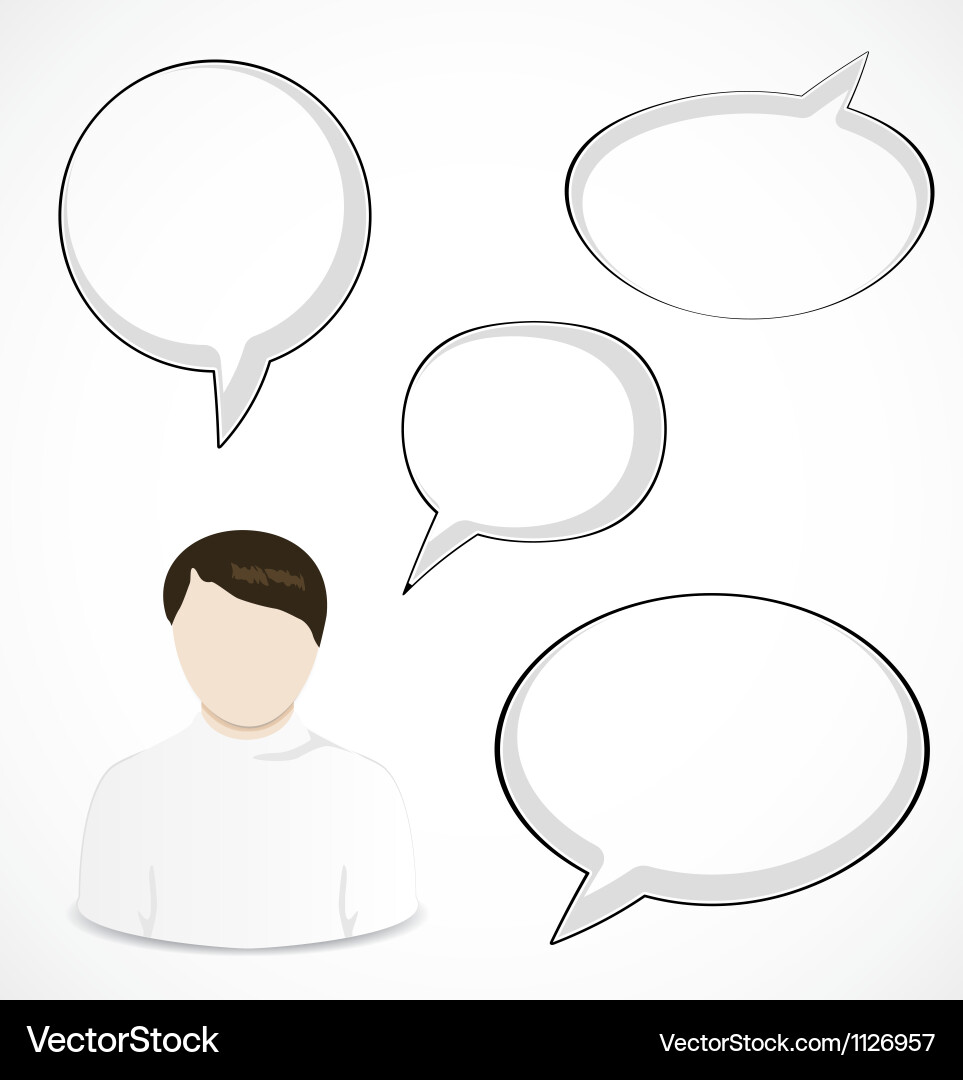 Man and speech bubbles Vector Image