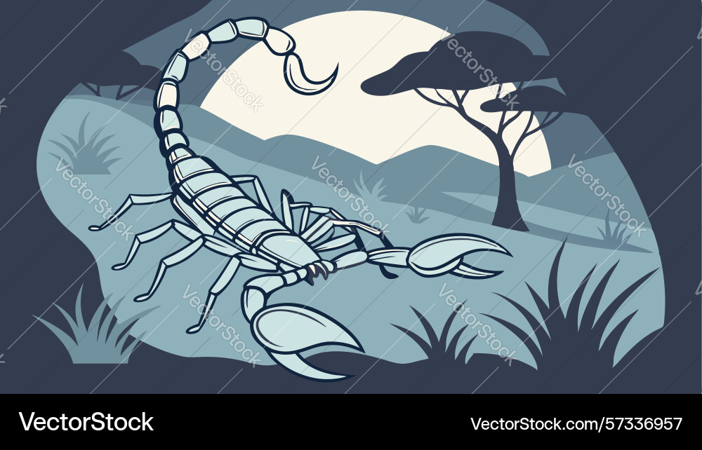 Scorpion in serene desert scene design generative vector image