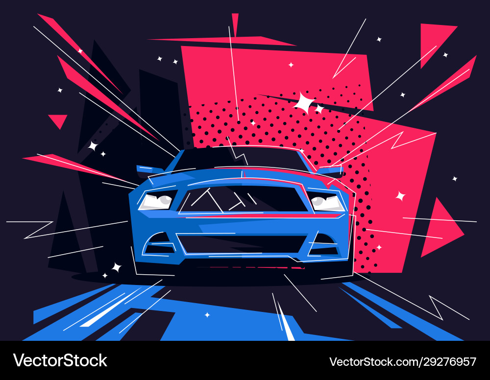Stylish Sports Car Front View Vector Image
