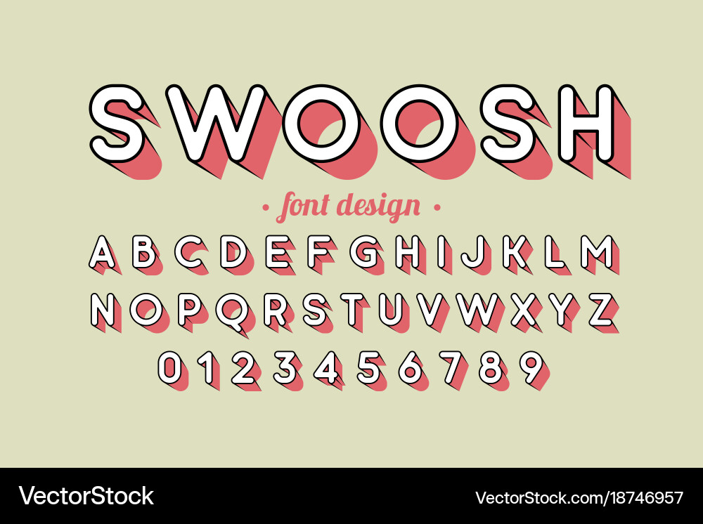 Stylish Swish Font Collection vector image