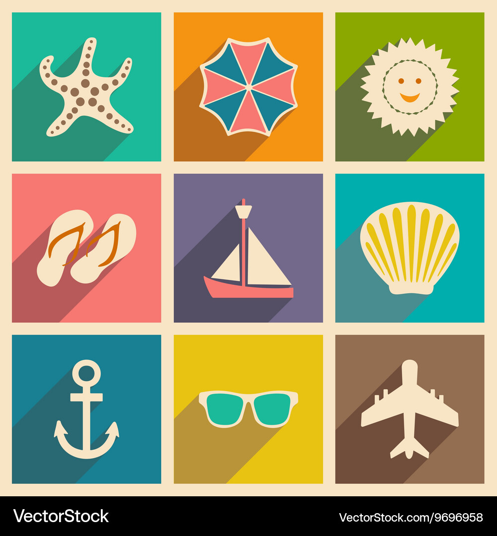 Flat with shadow concept and mobile application Vector Image