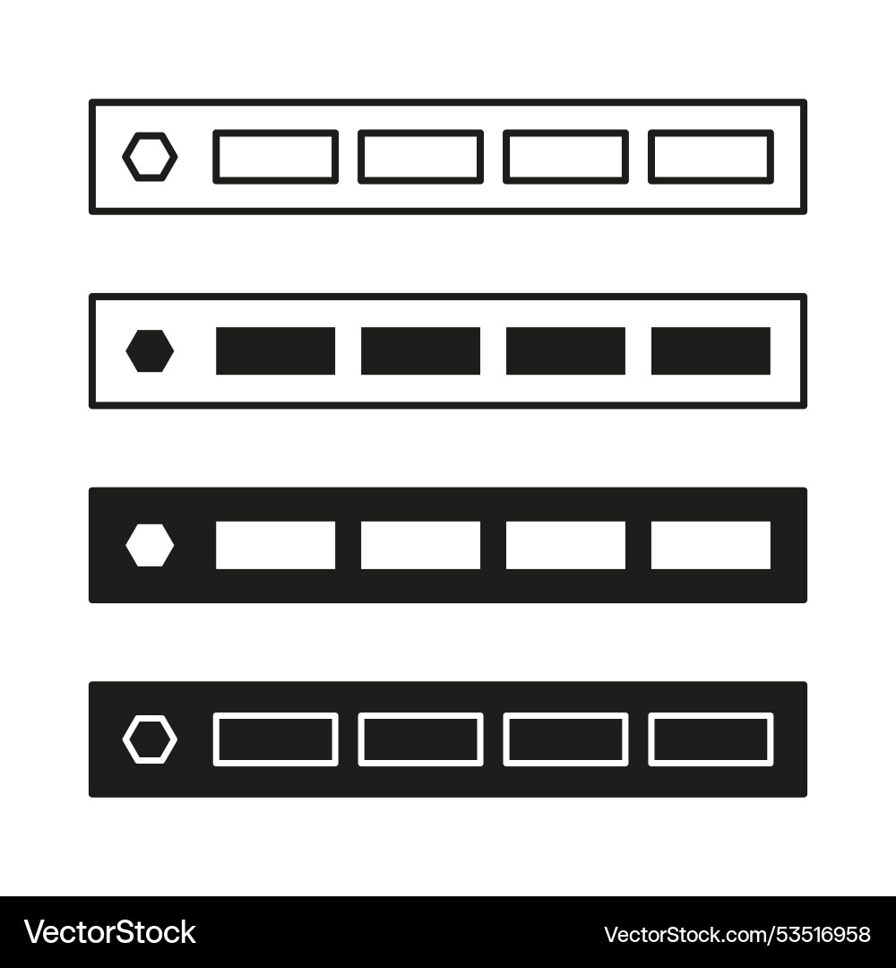 Geometric button set minimalist rectangular Geometric button set minimalist rectangular vector image