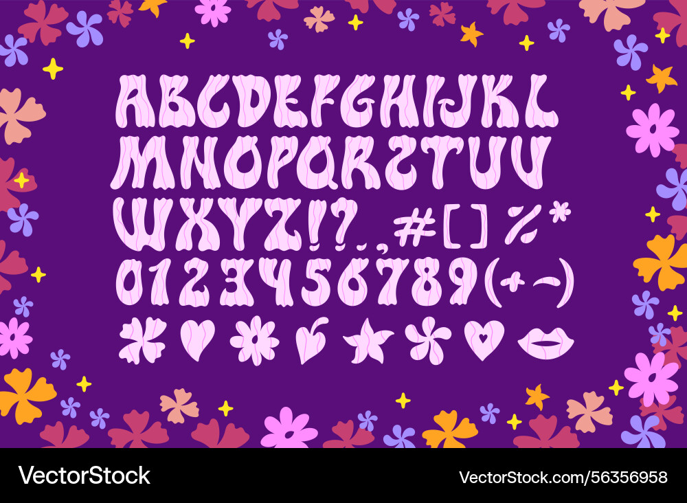 Groovige Schrift Hippie retro Stück psychelic Groovige Schrift Hippie retro Stück psychelic vektorbild