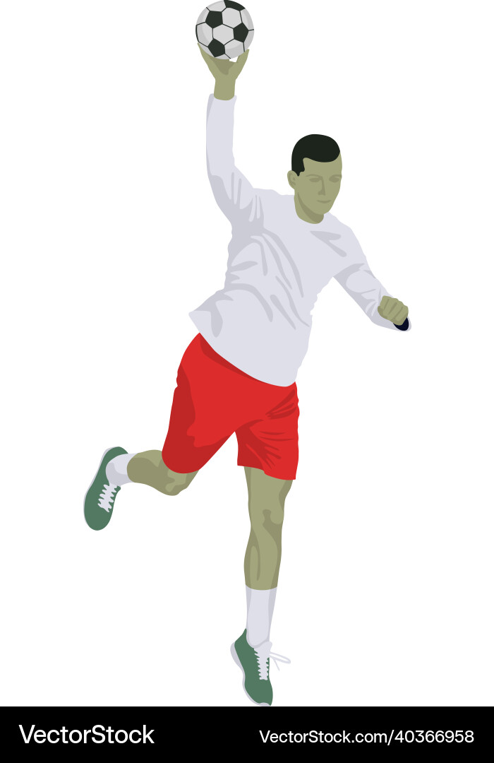 Handball Player in Action vector image
