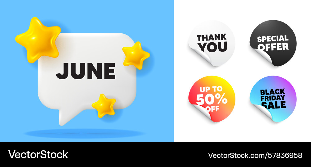 June month icon event schedule jun date speech Vector Image