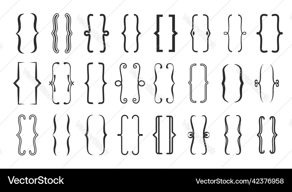 Punctuation Frames - Brackets & Curves vector image