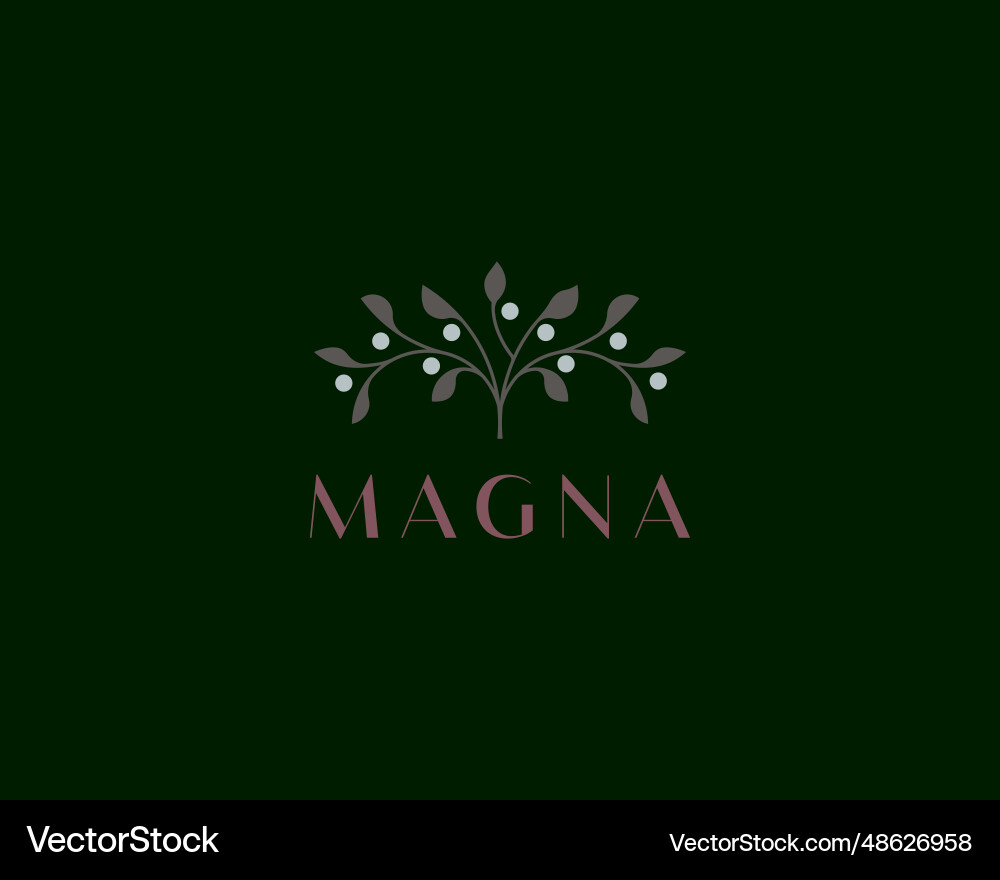 Tree fruit branch logo universal garden park sign Tree fruit branch logo universal garden park sign vector image