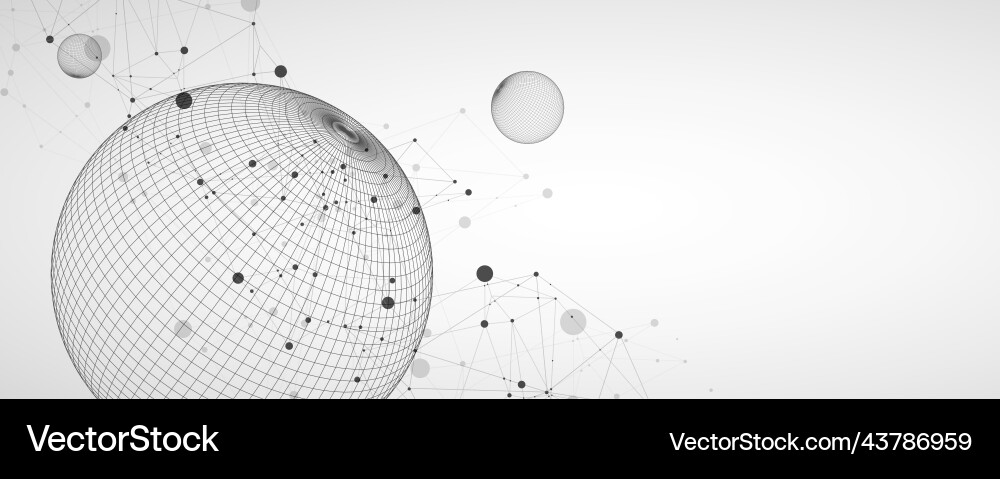 Abstract sphere background with plexus effect 3d Abstract sphere background with plexus effect 3d vector image
