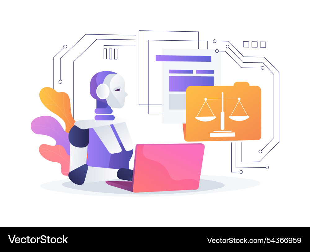 Ai-assisted legal process optimization abstract Ai-assisted legal process optimization abstract vector image