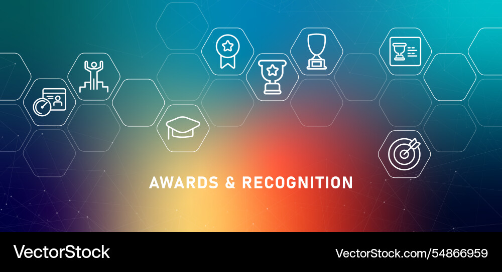 Awards and recognition gradient header Awards and recognition gradient header vector image