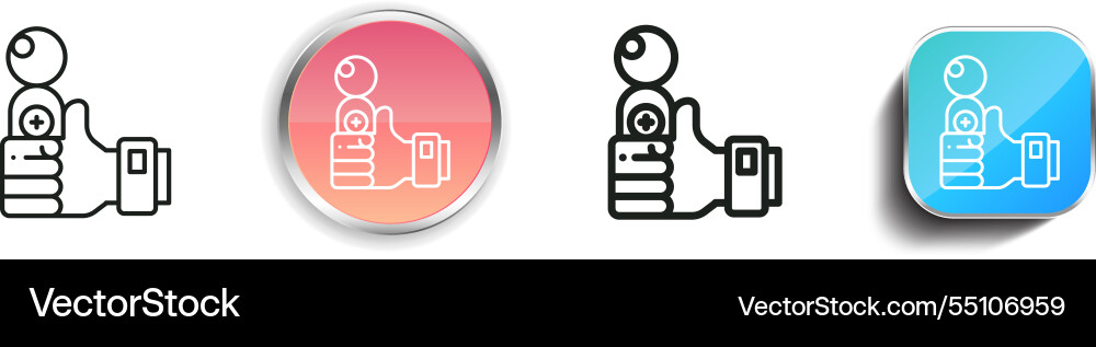 Joystick icon thin linear regular and button Joystick icon thin linear regular and button Vector Image