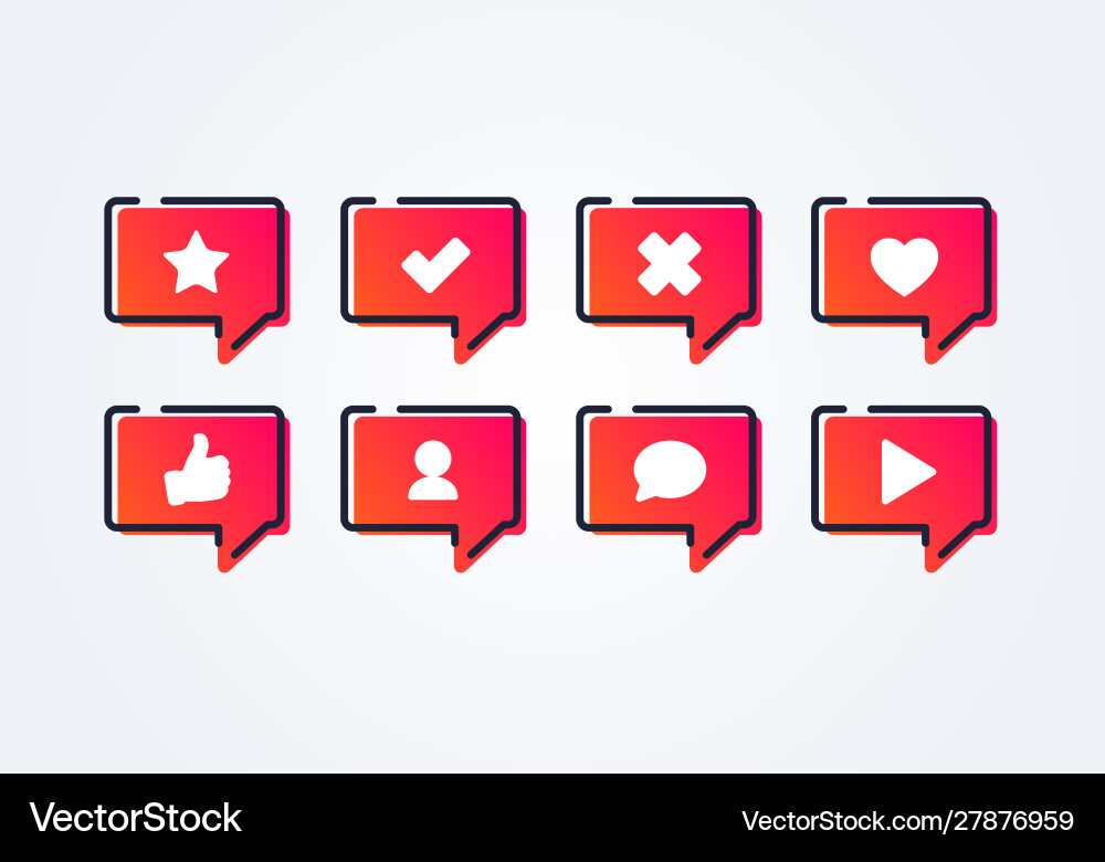 Modern flat speech bubble set with different icons Modern flat speech bubble set with different icons vector image