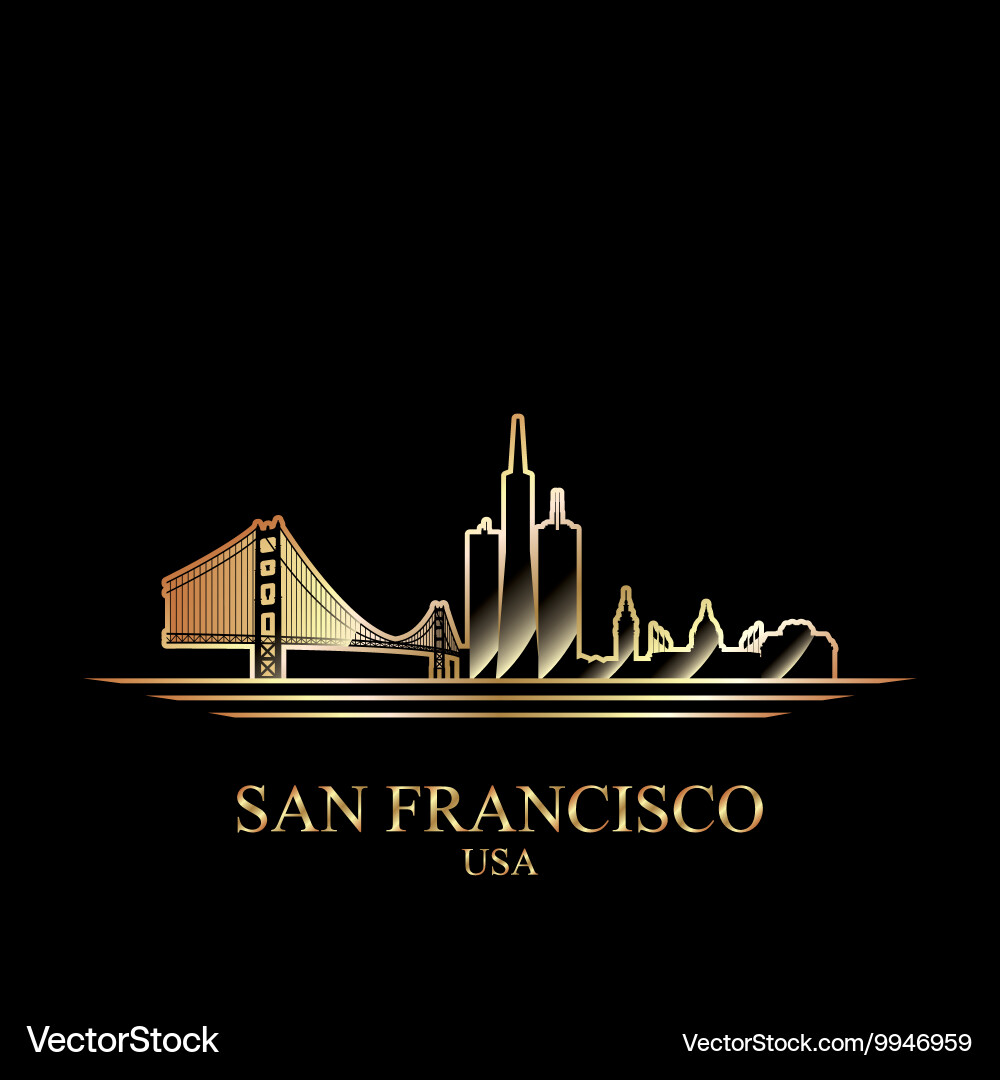 San Francisco Skyline Silhouette Vector Image