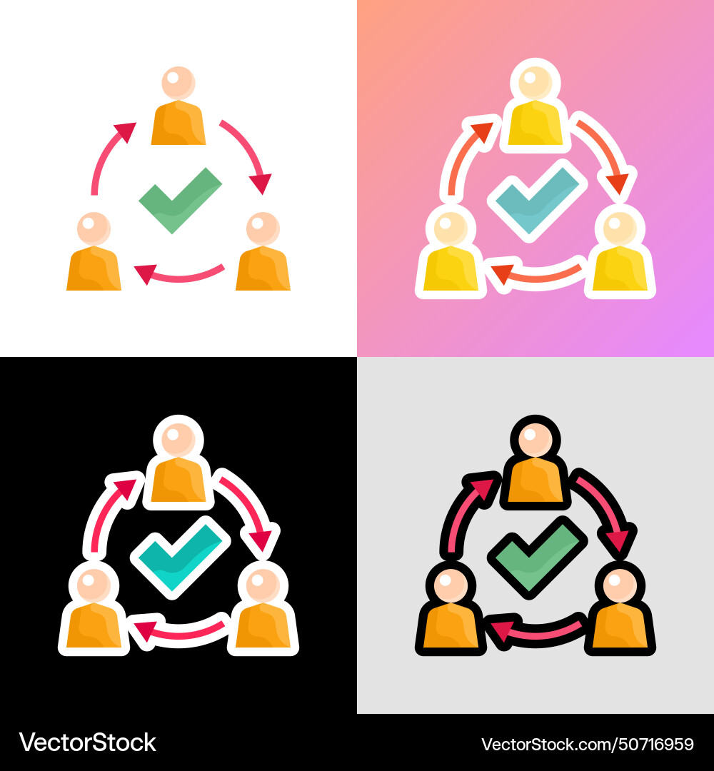 Unity flat icon successful communication Vector Image