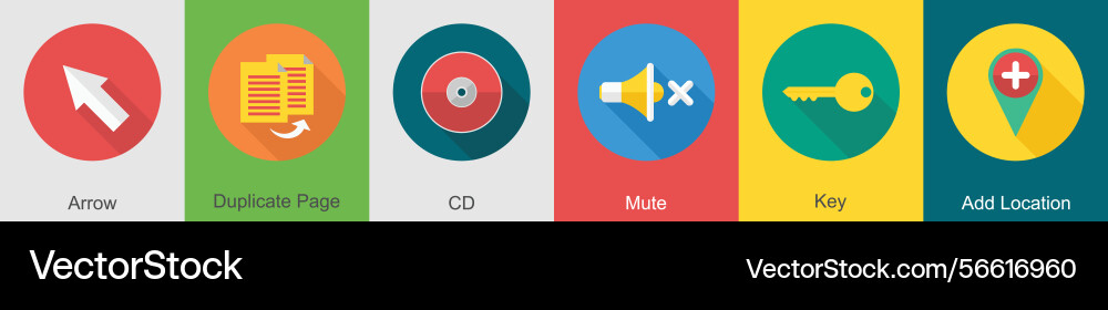 A set of 6 user interface icons as arrow vector image