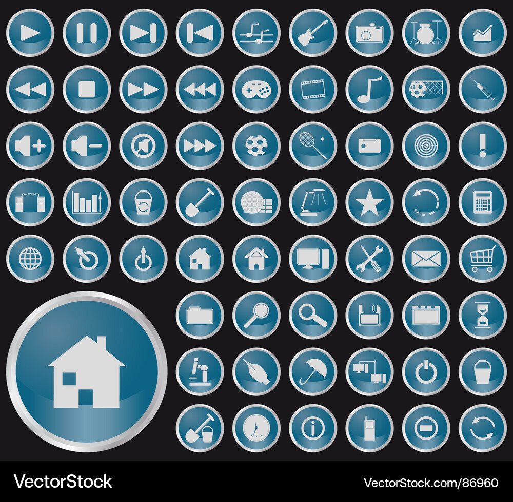 Digital UI Buttons Vector Image