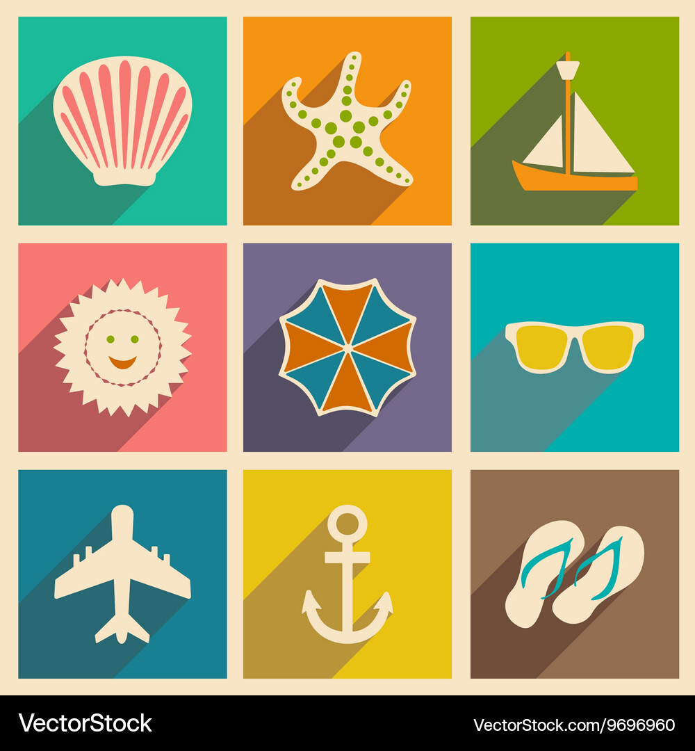 Flat with shadow concept and mobile application Vector Image