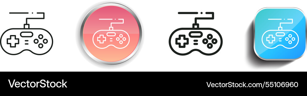 Joystick icon thin linear regular and button vector image