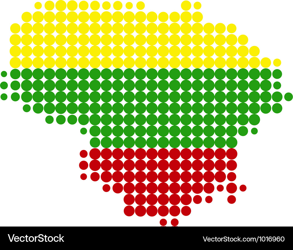 Map and flag of lithuania Vector Image