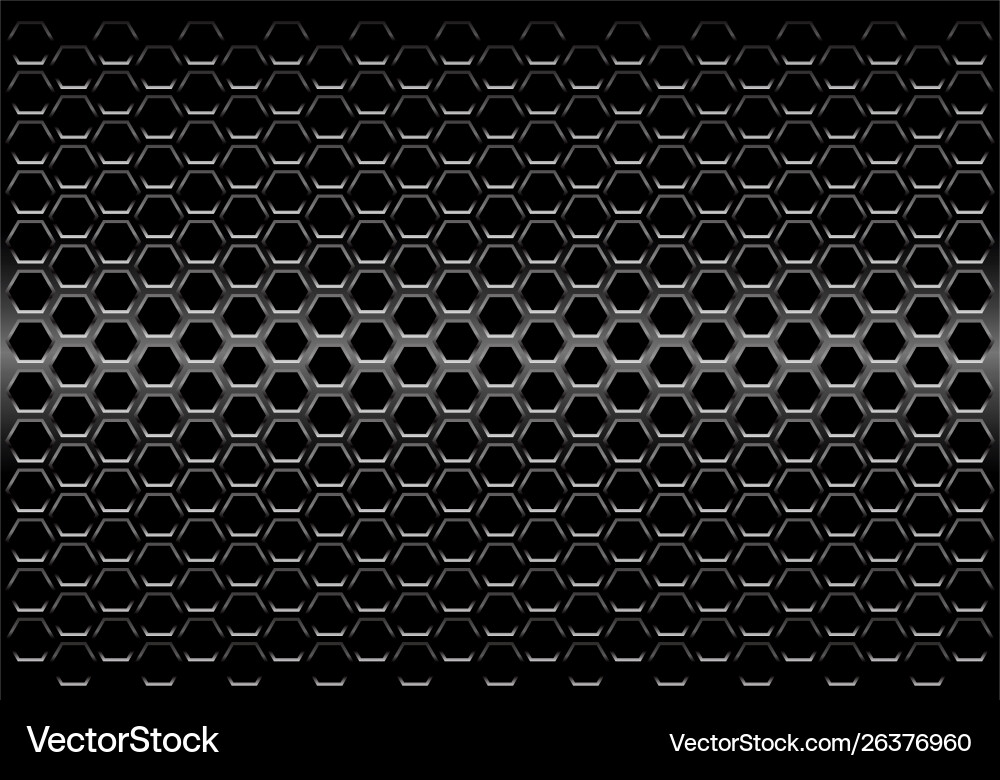 Metallic Hexagon Mesh Pattern vector image