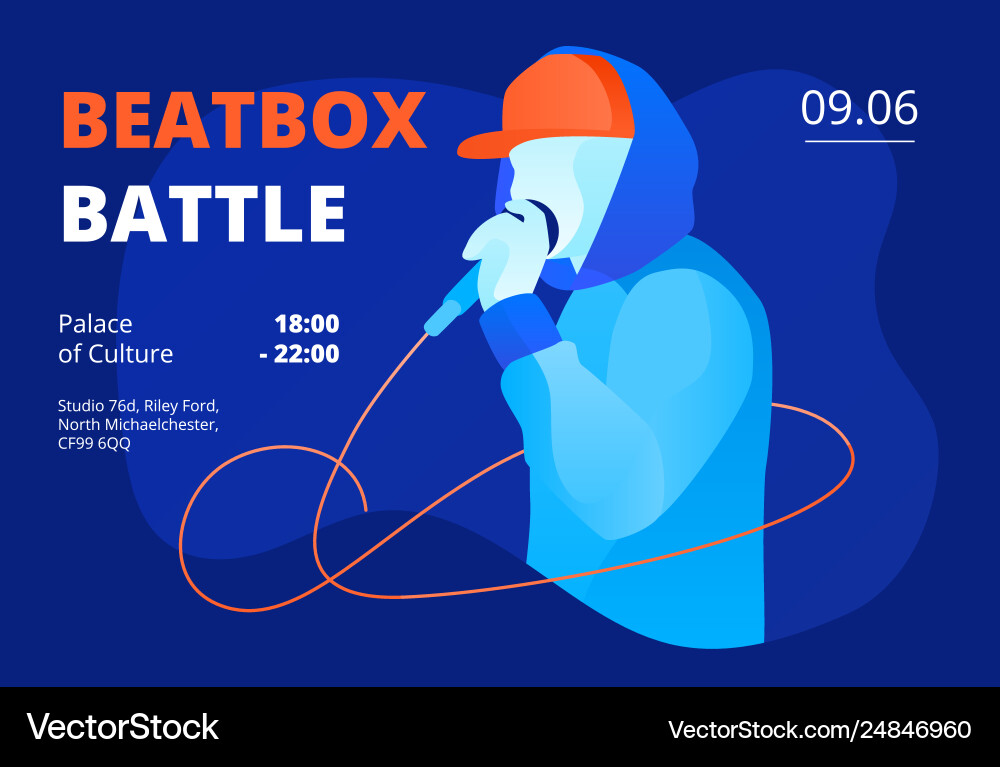 Youngster in Snapback und Hoodie Beatboxing Print Youngster in Snapback und Hoodie Beatboxing Print vektorbild