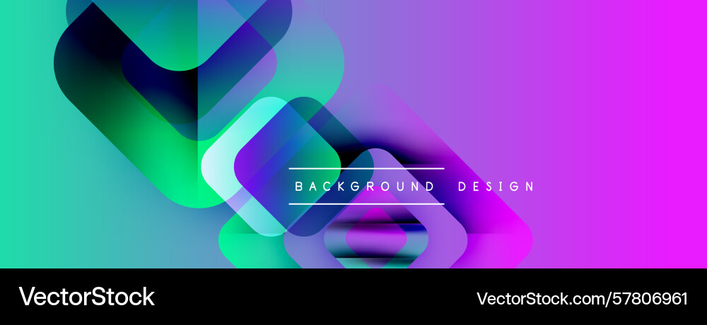 Abstract vibrant shapes overlap gradient colors Vector Image