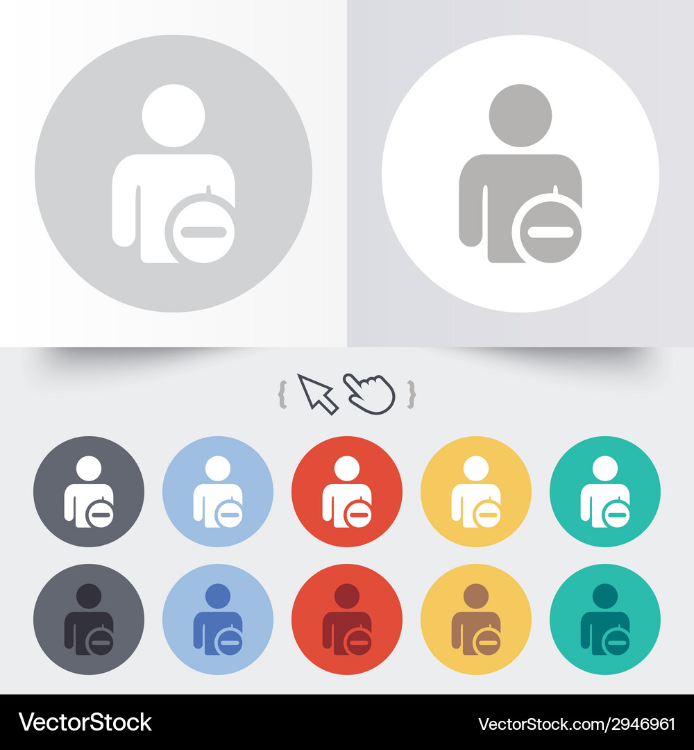 Delete user sign icon remove friend symbol Vector Image