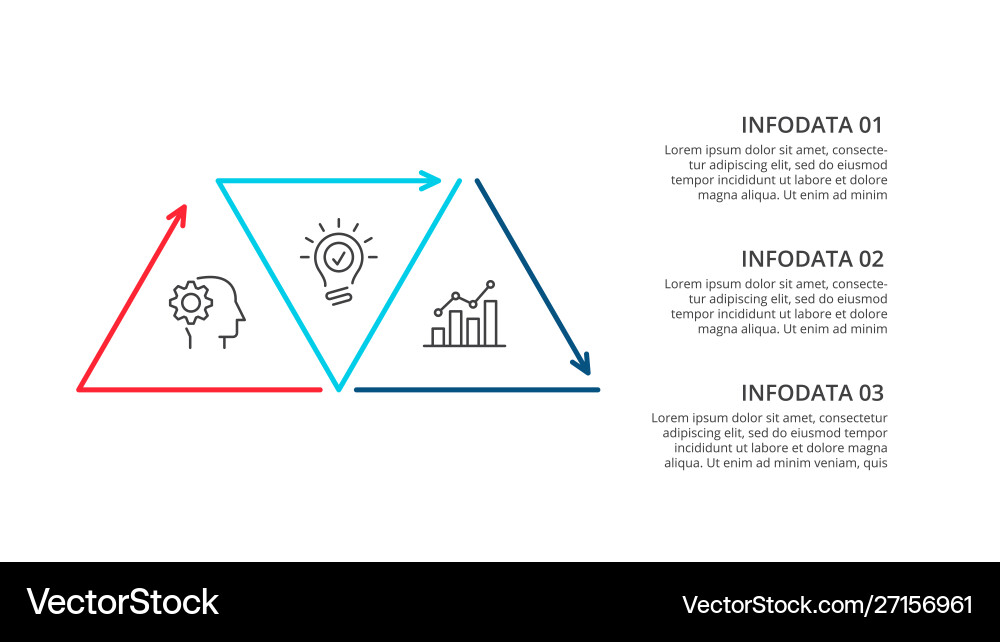 Flat Triangle Infographic Template vector image