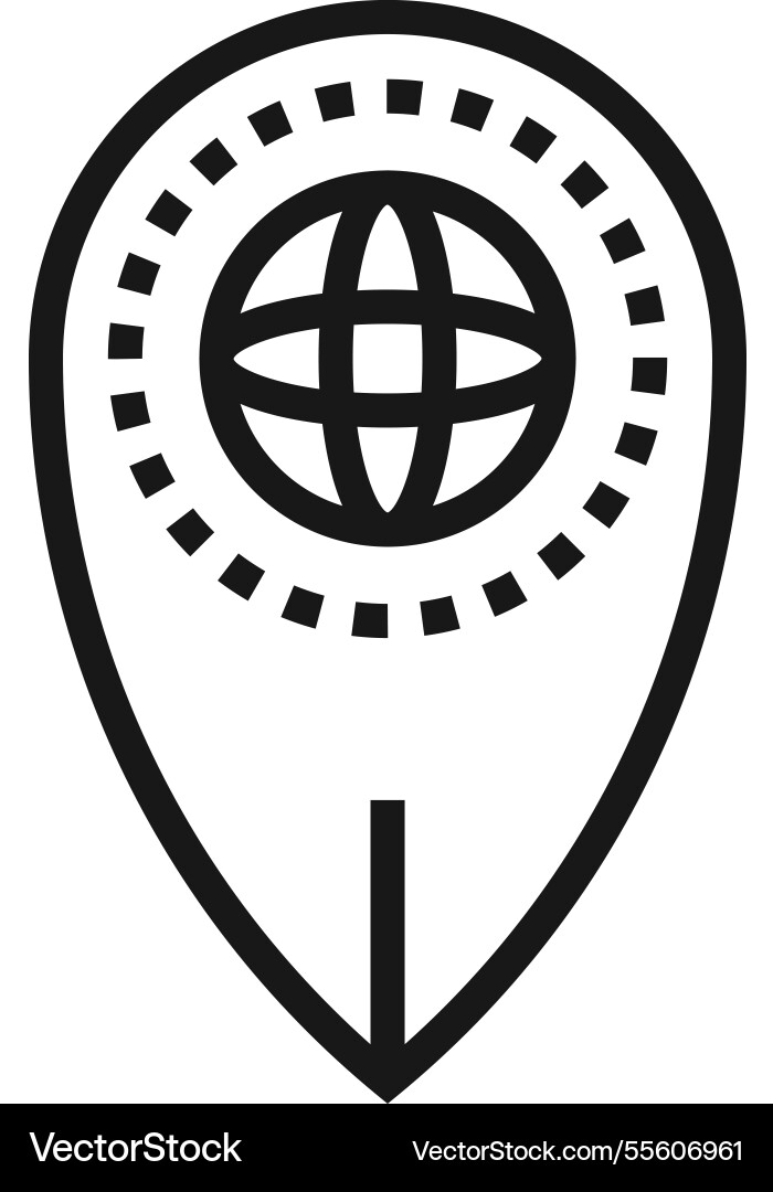 Geo targeting flat line web icon concept Vector Image