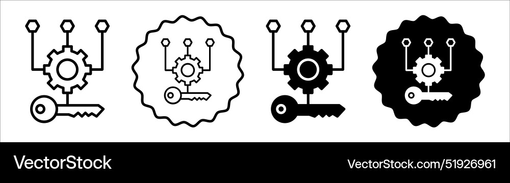 Key factor icon symbol set collection key factor Vector Image