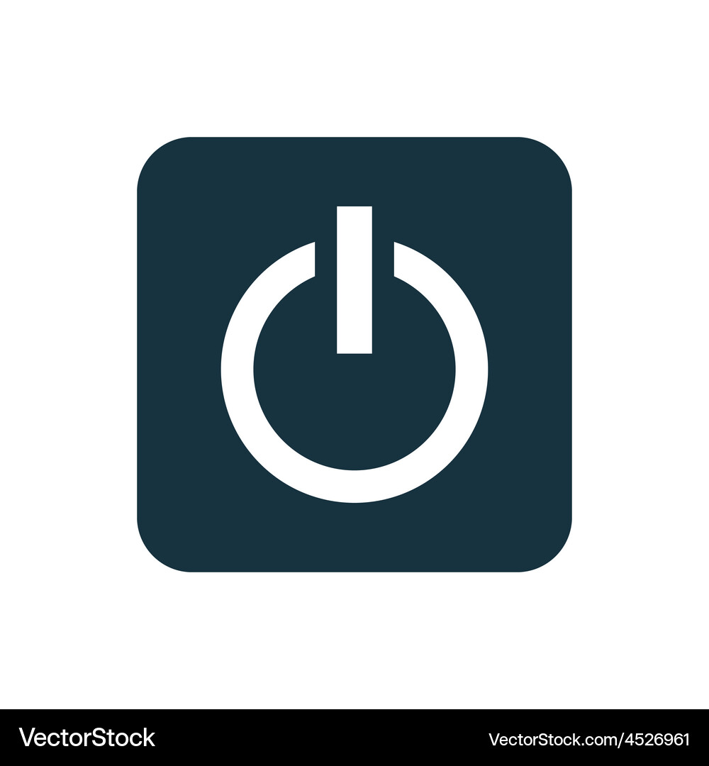 Power Button Icon - Rounded Squares Vector Image