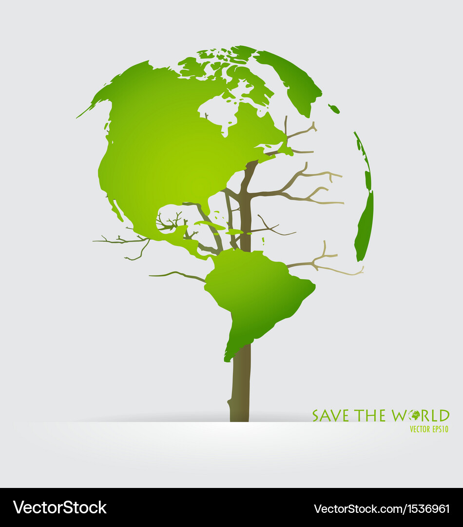 Tree shaped world map Vector Image